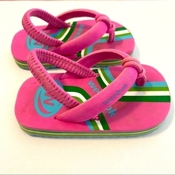 Weebok by Reebok Cute Comfy Baby Girl Flip Flops Lightweight Summer Sandals Pink - Picture 5 of 9